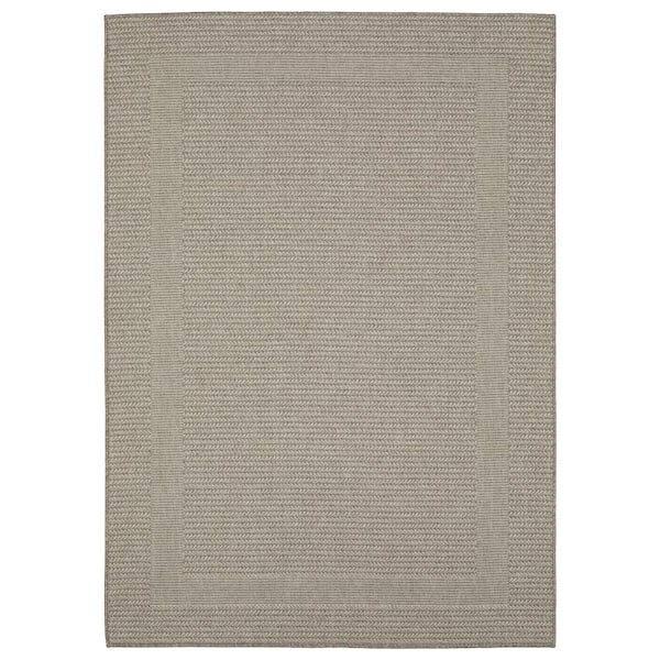 Cliffs Gray Doormat 3 ft. x 5 ft. Border Casual Polypropylene Indoor/Outdoor Area Rug