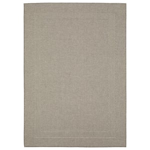 Cliffs Gray 8 ft. x 10 ft. Border Casual Polypropylene Indoor/Outdoor Area Rug