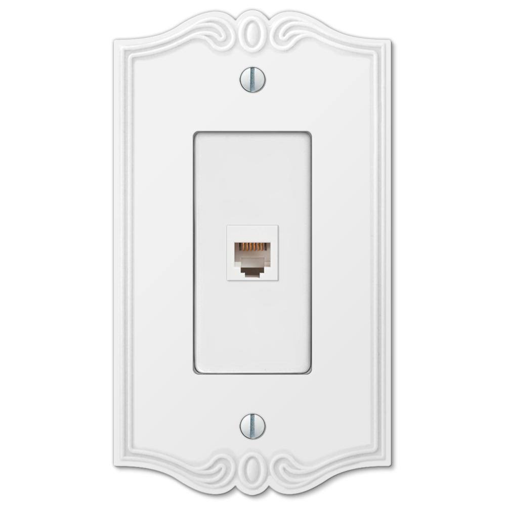 Charleston 1 Gang Phone Composite Wall Plate - White price history on PriceWatchPro