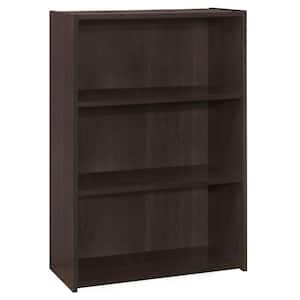 36 in. Cappuccino with 3-Storage Shelves Composite Bookcase