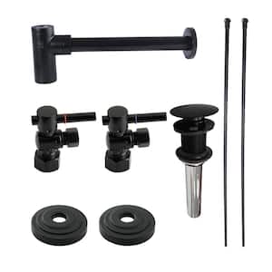 Trimscape Bathroom Plumbing Trim Kits with P-Trap and Drain (No Overflow) in Matte Black
