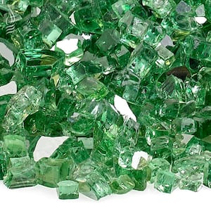 1/4 in. Evergreen Reflective Fire Glass 10 lbs. Bag