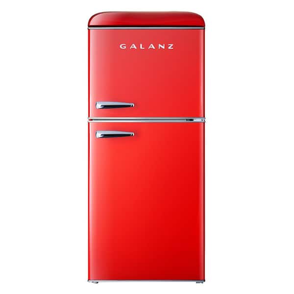 Galanz 4.0 cu. ft. Retro Mini Refrigerator with Dual Door True Freezer in Red
