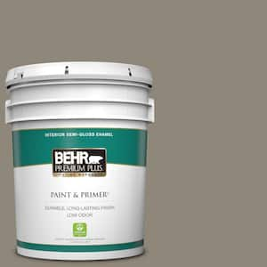 BEHR PREMIUM PLUS 1 gal. #PPU8-20 Dusty Olive Flat Low Odor Interior Paint  & Primer 140001 - The Home Depot