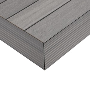 1/6 ft. x 1 ft. Quick Deck Composite Deck Tile Outside Corner Fascia in Westminster Gray (2-Pieces/Box)