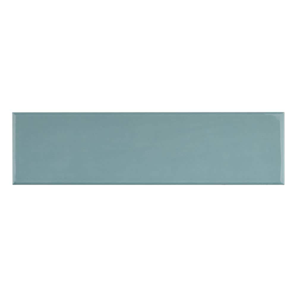 Acqua Blue Glossy Ceramic Subway Wall Tile 3x12