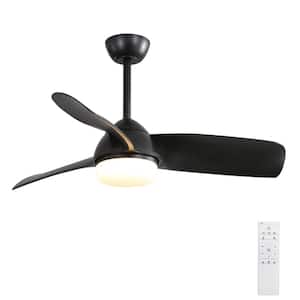 Light Pro 42 in. Indoor Black ABS Ceiling Fan with Remote Control, 6 Speed, Dimmable, Reversible DC Motor and Light