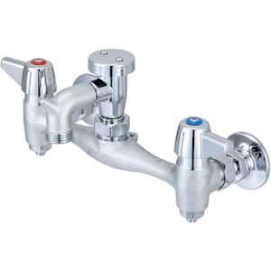 2-Handle Wall Mount Utility Faucet in Rough Chrome