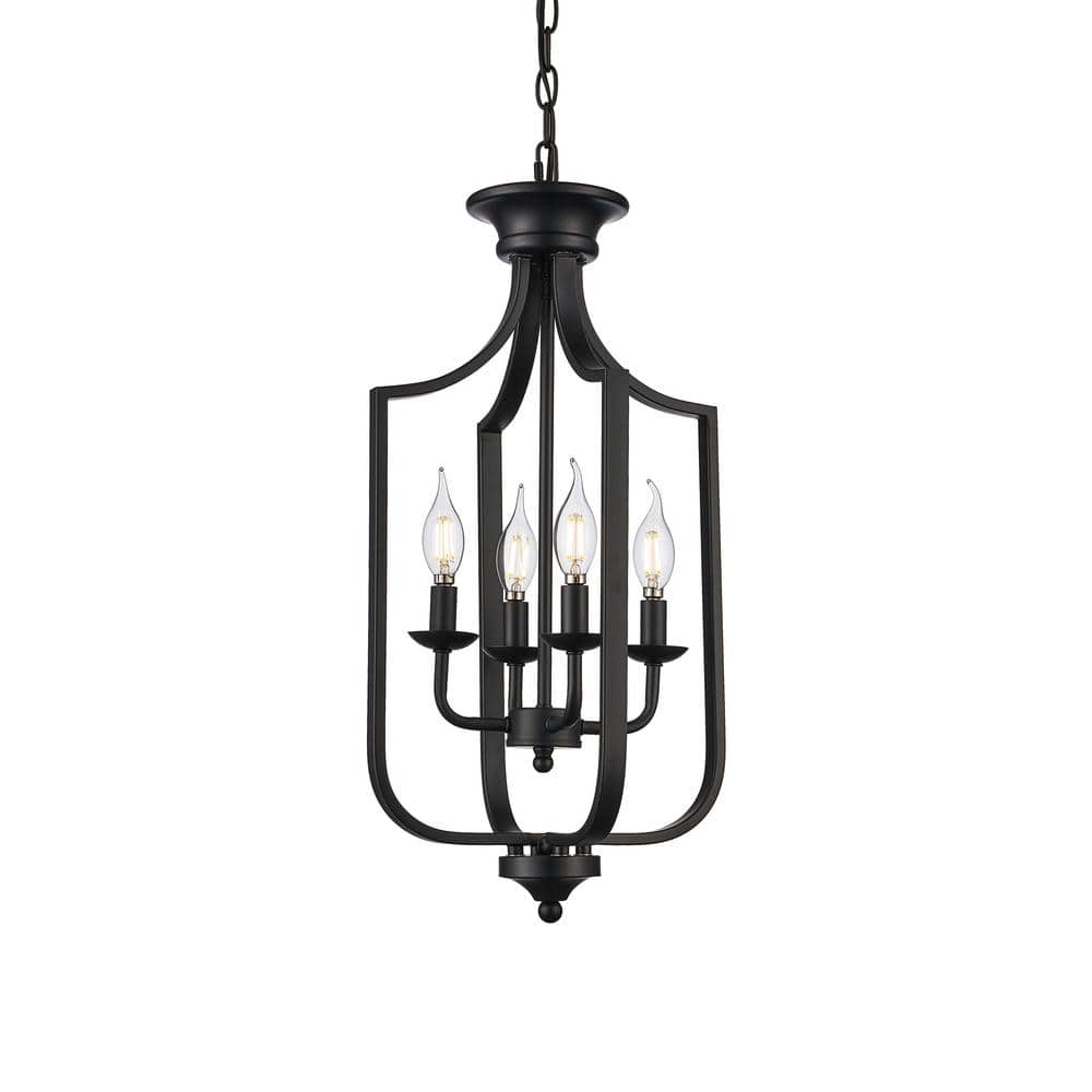Matte Black Glass 22" LED Pendant Light