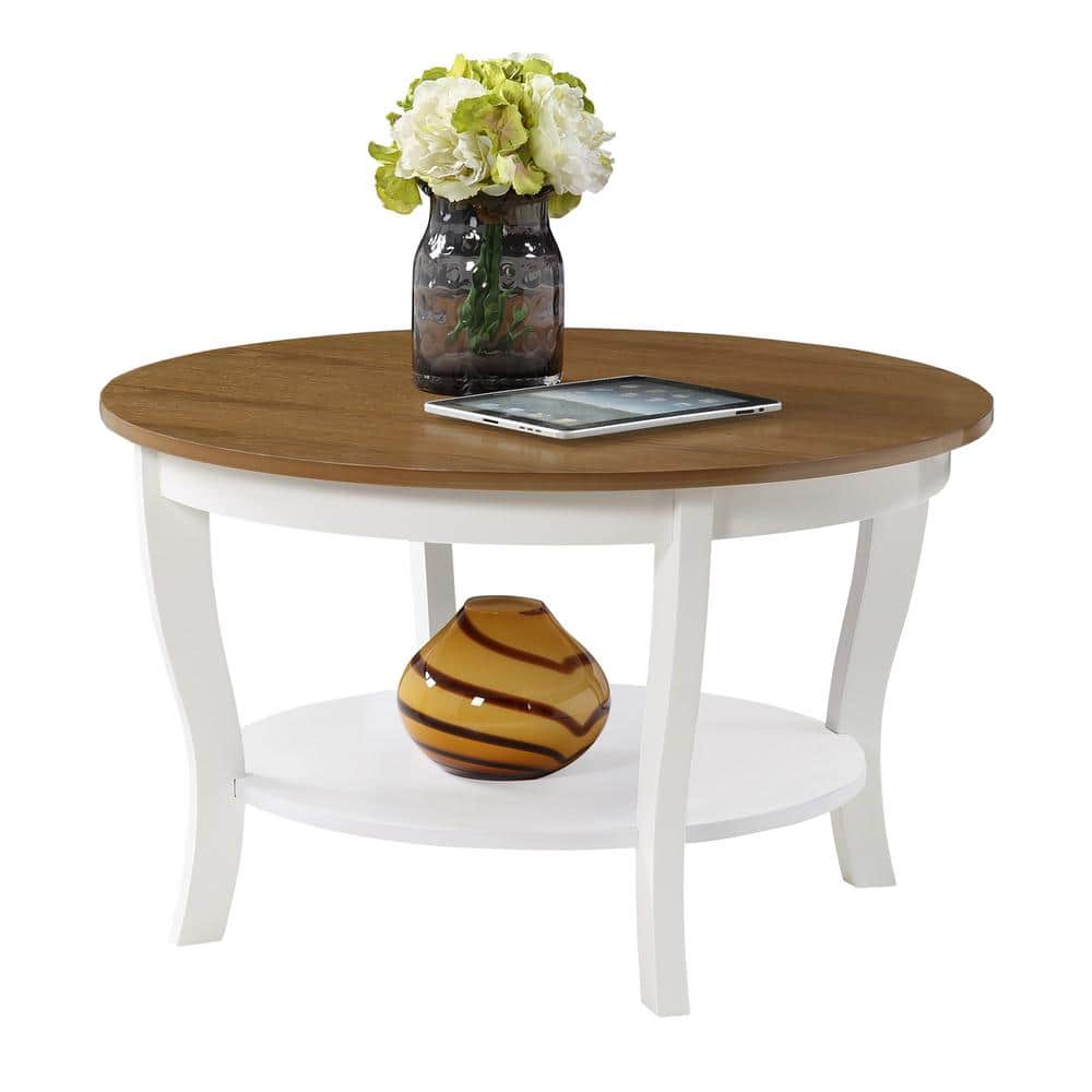 American Heritage Beige Round Wood Coffee Table