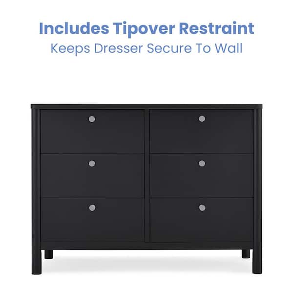 Delta Children Brooks Midnight Grey 46.25 in. Wide 6 Drawer