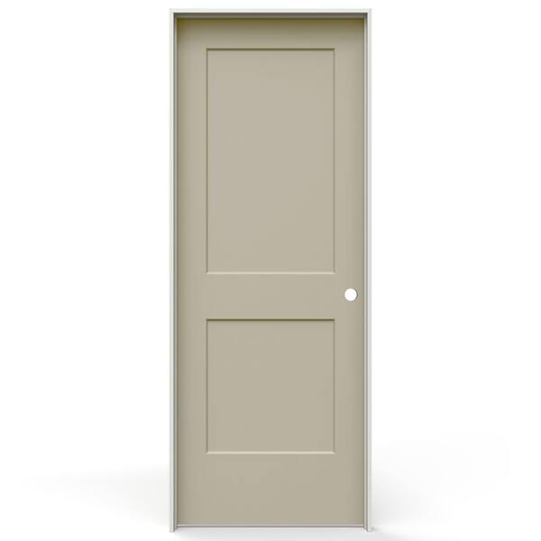30 in. x 80 in. Monroe 2 Panel Left-Handed Solid Core Desert Sand Molded Composite Single Prehung Interior Door