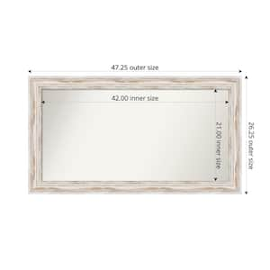 Alexandria Whitewash 47.25 in. x 26.25 in. Custom Non-Beveled Wood Framed Bathroom Vanity Wall Mirror