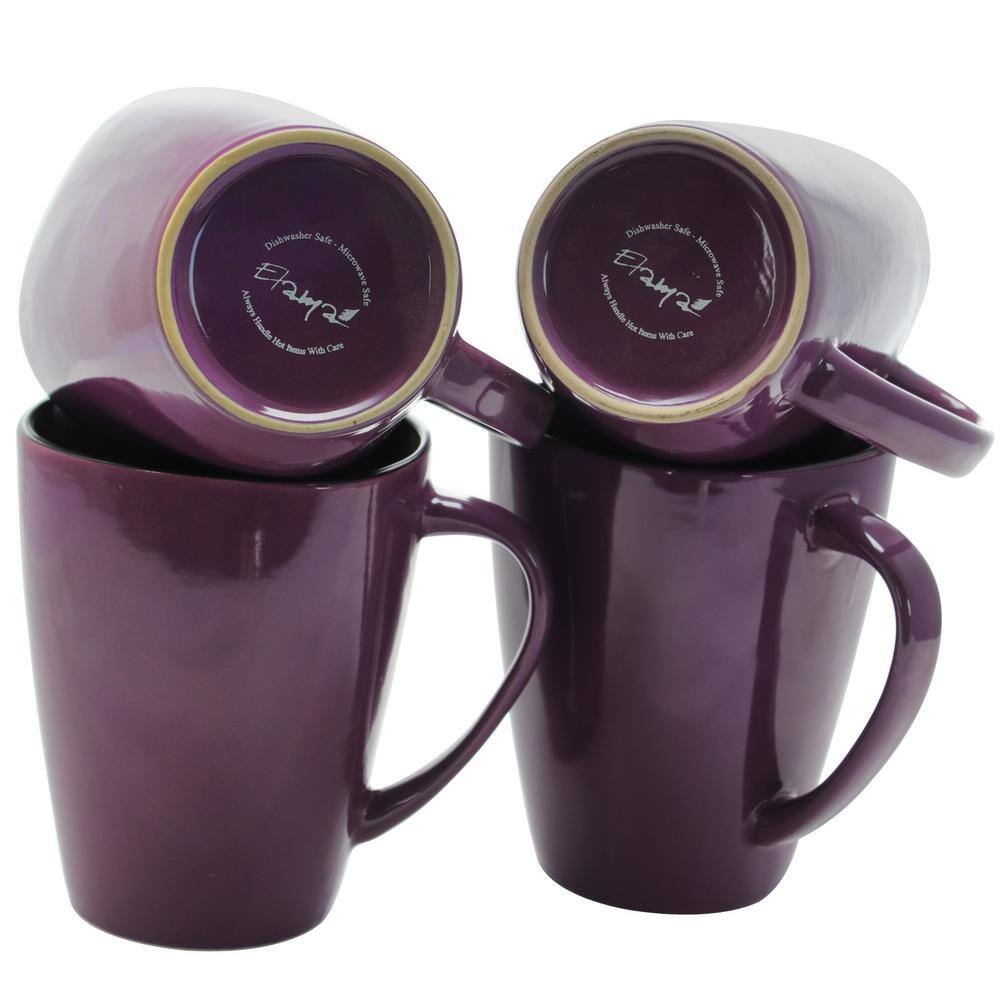 Mulberry Ceramic 14 oz Square Dinner Mugs Set of 6