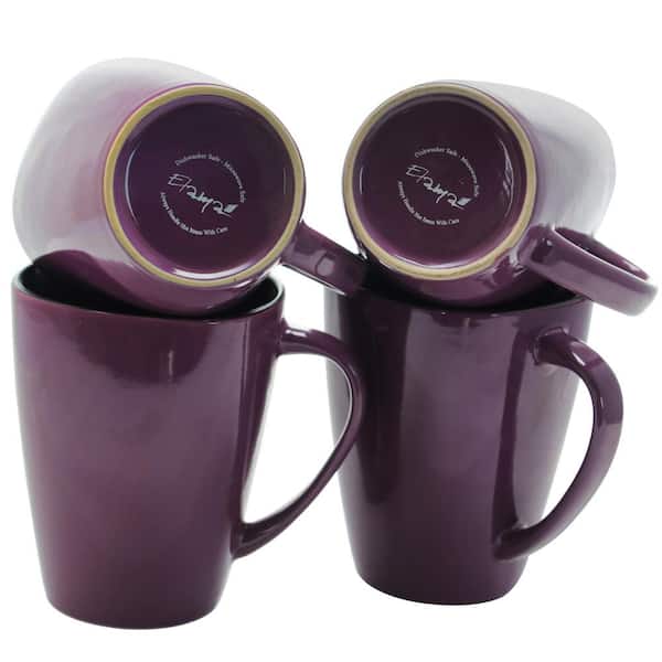 Ceramic Coffee Travel mug with handle, Amethyst Purple with black lid  pottery by BlueRoomPottery