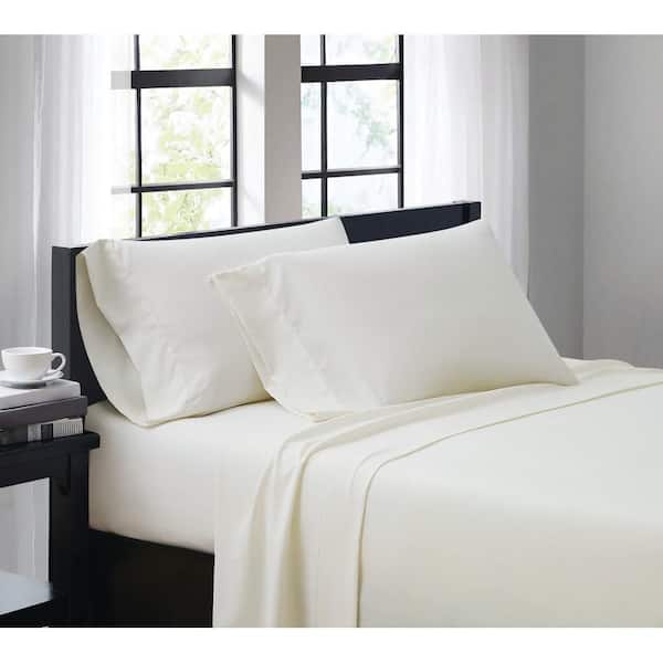 Truly Soft Ivory 3-Piece Solid 180 Thread Count Microfiber Twin Sheet Set