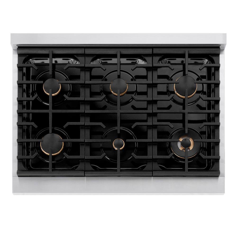 ZLINE 36" Stainless Steel Convection Gas Range with 6 Burners