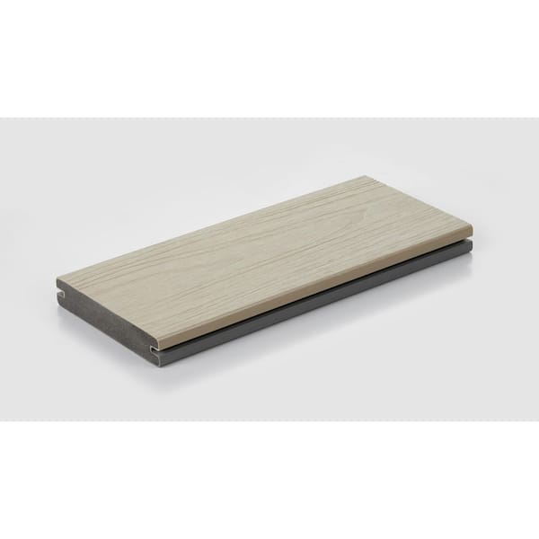 Unbranded 1 x 6 ft. to 16 ft. Sylvanix Elite Collection Decking-Sand Dune/Summit Grey Reversible Grooved Edge Fully Encapsulated