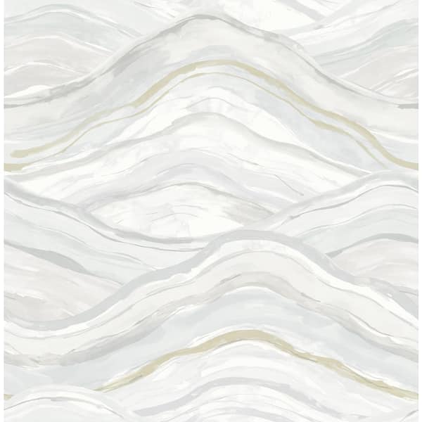 A-Street Prints Dorea Light Blue Striated Waves Matte Paper Non-Pasted Wallpaper