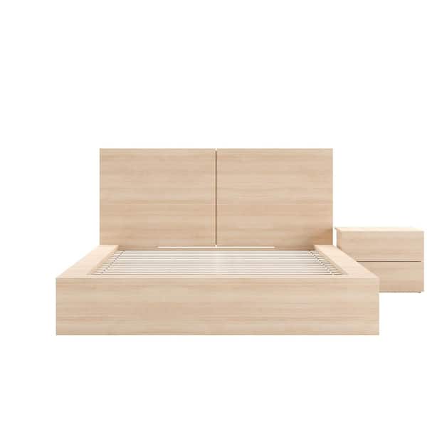 Nexera James 3-Piece Natural Blonde Oak Queen Size Bedroom Set