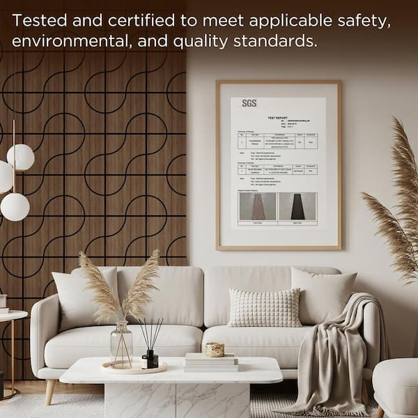【Walnut】& MEISTER SHEET HI-BACK SET Mlfortlife Walnut 0.7 in. x 1.97 ft. x 1.97 ft. Geometric Acoustic