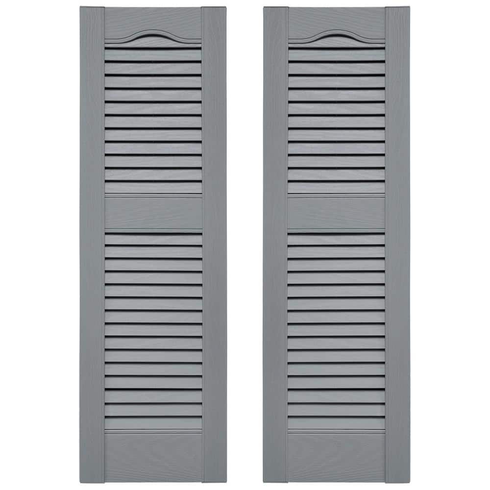 Builders Edge 12 in. W x 48 in. H Louvered Vinyl Shutters Pair in Platinum price history on PriceWatchPro
