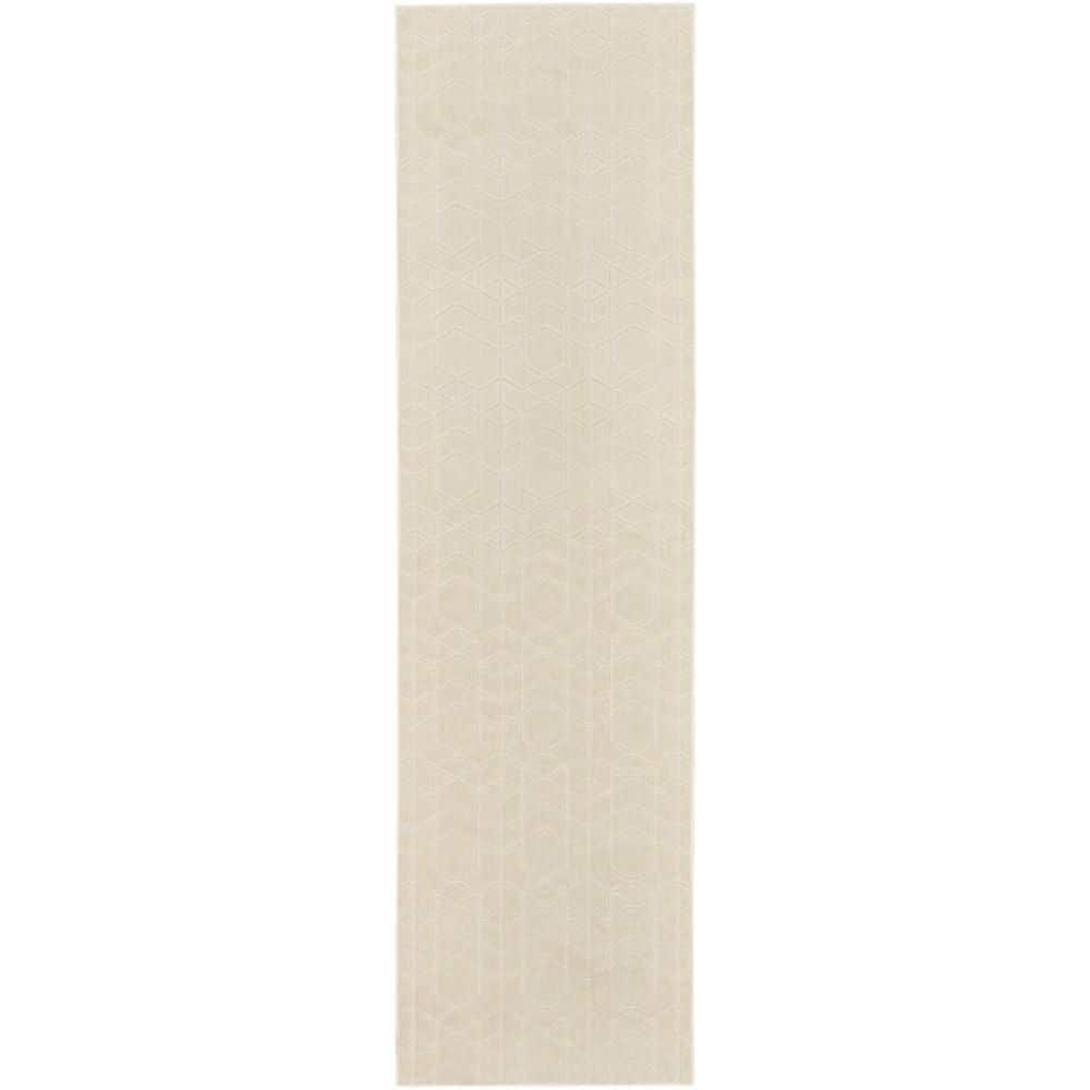 Nourison Washable Charm Ivory 2 ft. x 10 ft. Geometric Contemporary ...