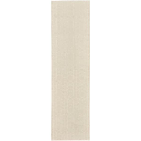 Washable Charm Ivory 2 ft. x 10 ft. Geometric Contemporary Runner Area Rug