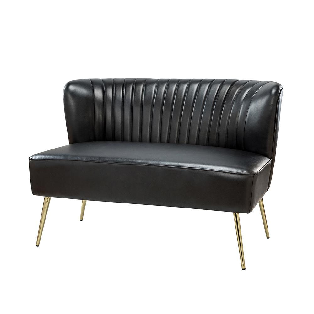 JAYDEN CREATION Vittoria Modern 47 in. Black Loveseat with