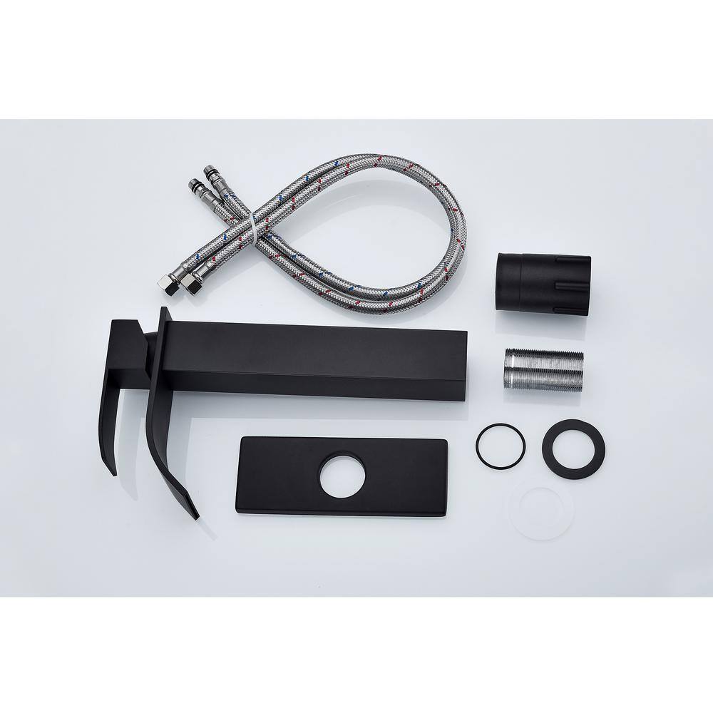 Matte Black Stainless Steel Single Handle Bathroom Faucet