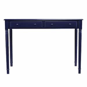 Amelia 42.75 in. Rectangular Blue Wood 2-Drawer Desk with Drawers