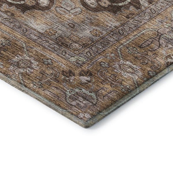 Mayfield Premium Machine Washable Abstract AMF2165 Brown 9 ft. x 12 ft. Area Rug