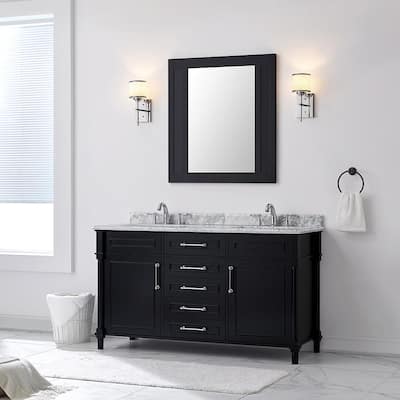Black Marble Bathroom Vanities With Tops The Home Depot - White Bathroom Vanity With Black Marble Top