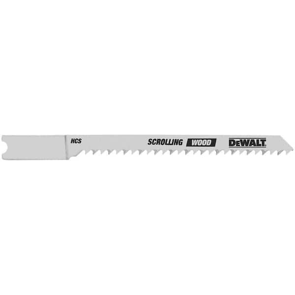 DEWALT 3 in. 12 TPI Scrolling Wood Jig Saw Blade HCS U-Shank (5-Pack)