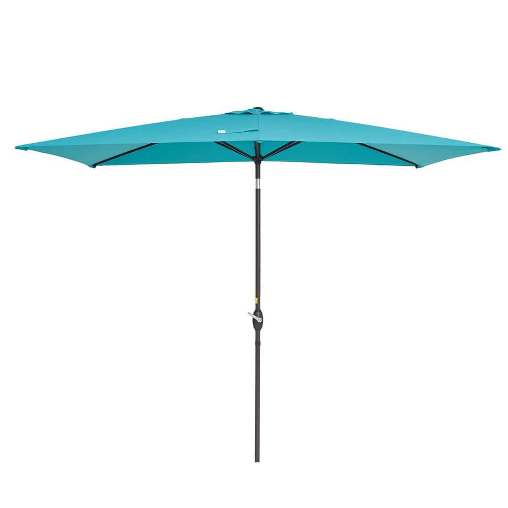 10 ft. x 6.5 ft. 50 Plus UPF Rectangle Crank Tilt Aluminum Patio Market Umb