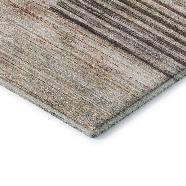 Mayfield Premium Machine Washable Abstract AMF2149 Taupe 2 ft. x 7 ft. Runner Rug