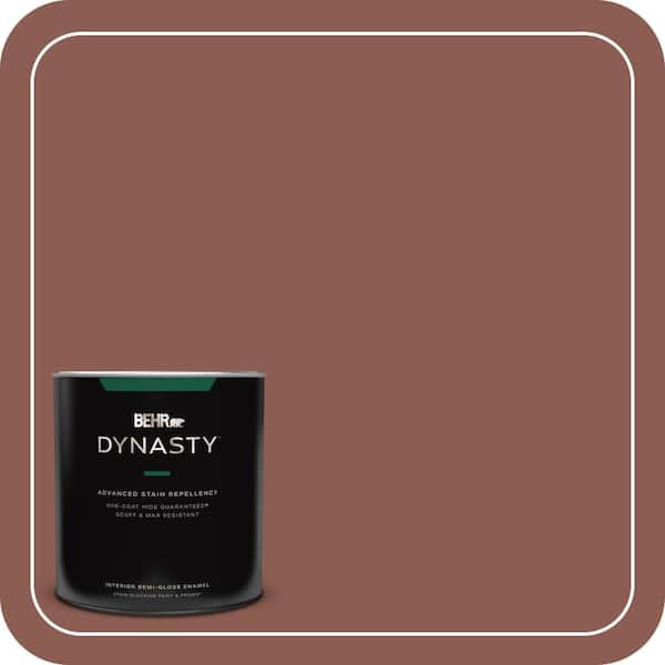BEHR DYNASTY 1 qt. #S170-6 Red Curry One-Coat Hide Semi-Gloss Enamel Interior Stain-Blocking Paint and Primer