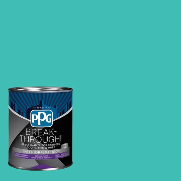 Break-Through! 1 qt. PPG1232-5 Tint Of Turquoise Semi-Gloss Door, Trim & Cabinet Paint