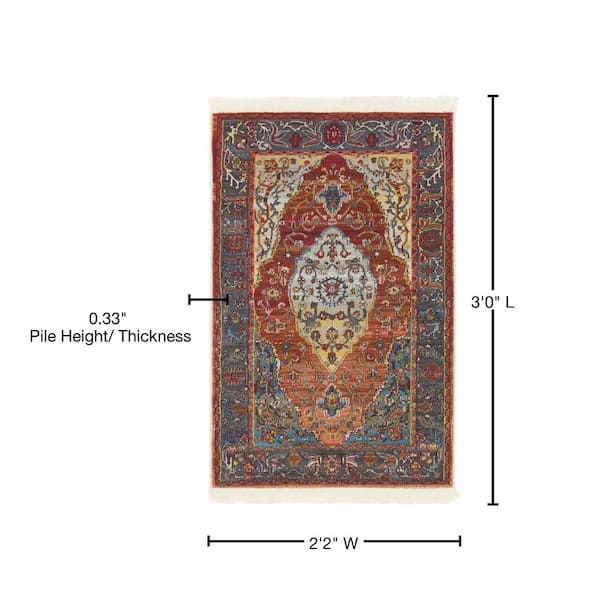 Unique Loom Baracoa Miramar Rust Red 2' 2 x 3' 0 Area Rug 3140237