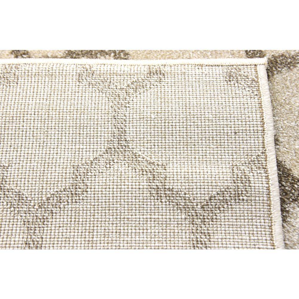 Beige and Light Brown Trellis Synthetic Area Rug