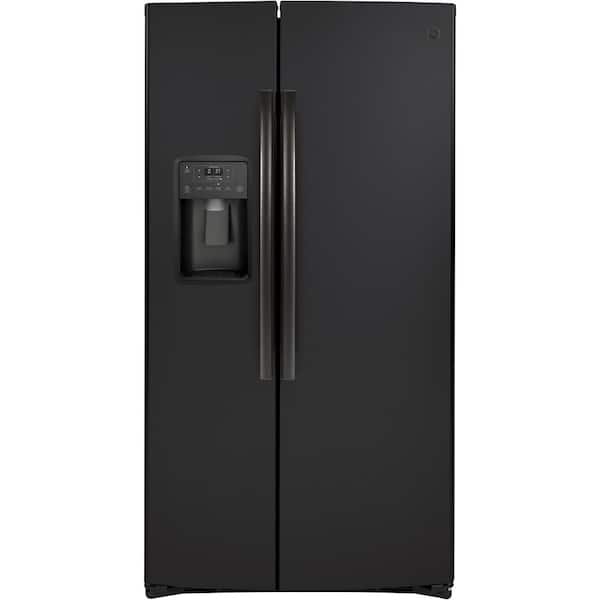 GE 21.8 cu. ft. Side by Side Refrigerator in Black Slate, Counter Depth and Fingerprint Resistant
