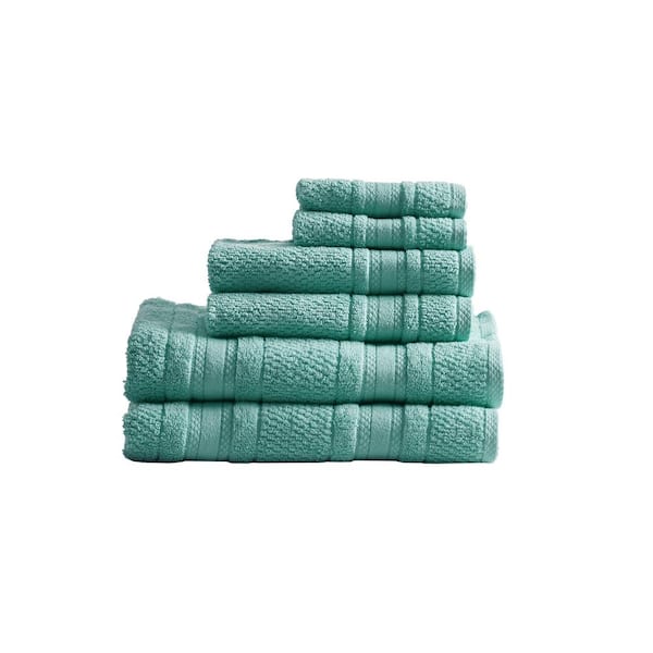 Madison Park Essentials Teal Adrien Super Soft 6 Piece Cotton Towel Set