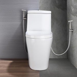 Non-Electric Bidet Attachment in Stainless Steel Handheld Sprayer(T-Valve) with Two Mount Toilet Attachment Sprayers