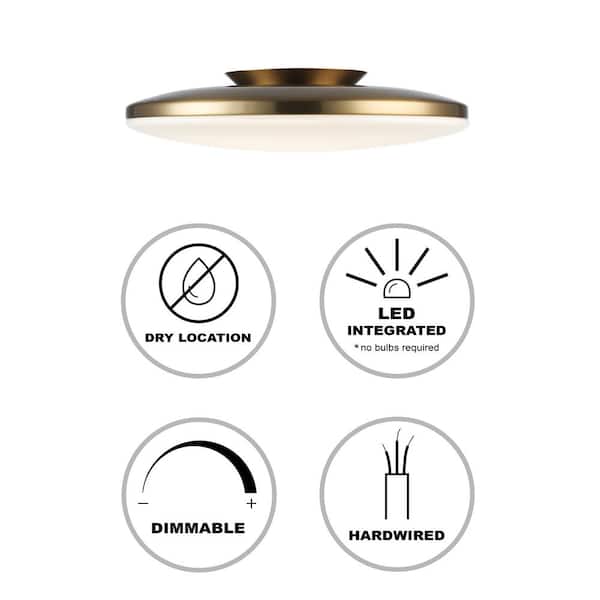 Monteaux Lighting 13 in. Brass Integrated LED Semi-Flush Monteaux Lighting 13 in. Brass Integrated LED Semi-Flush