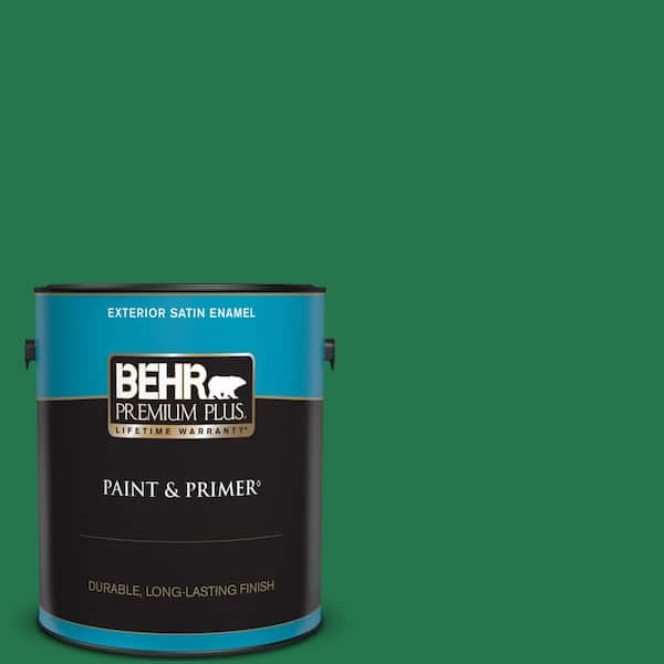BEHR PREMIUM PLUS 1 gal. #460B-7 Pine Grove Satin Enamel Exterior Paint & Primer