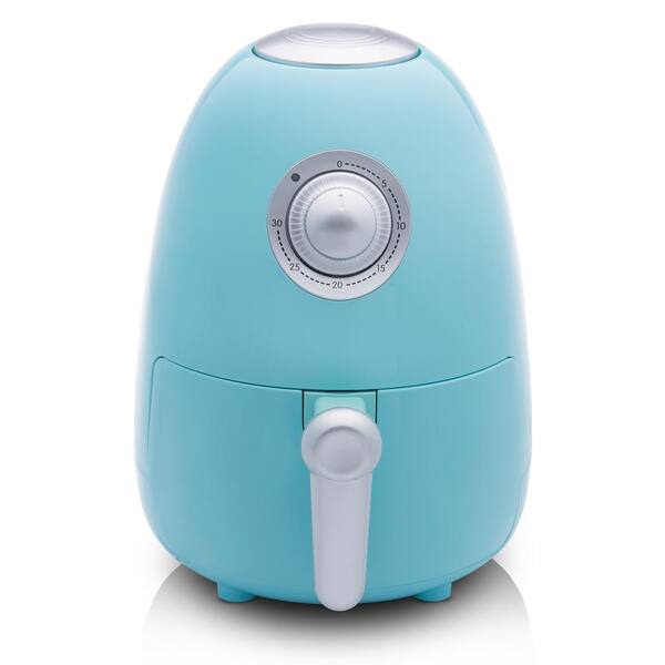 modernhome 2.1 Qt. Compact Electric Air Fryer with Color Recipe Book - Seafoam Teal