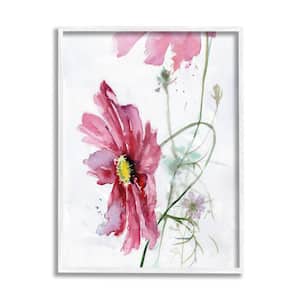 Bending Cosmo Abstract Floral Painting By Verbrugge Watercolor Framed Print Nature Texturized Art 24 in. x 30 in.