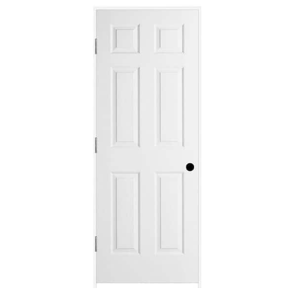 JELD-WEN 30 in. x 80 in. Colonist Primed Right-Hand Textured Solid Core Molded Composite MDF Single Prehung Interior Door
