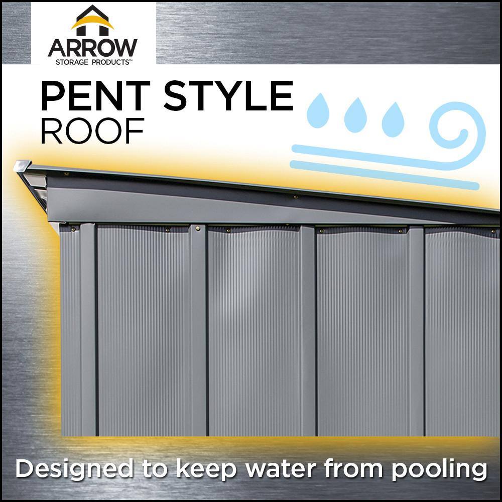 10 ft. x 4 ft. Blue Grey Galvanized Steel Storage Shed