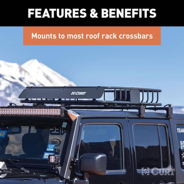 CURT 18115 Roof Rack Rooftop Cargo Carrier 41-1/2 x 37 x 4 41-1/2-Inch x 37 x 4-Inch
